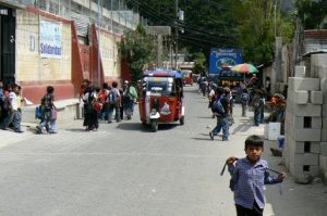 Main street in San Marcos as school lets out