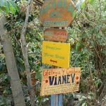 Restaurant signs; San Marcos has many tourists