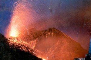 Mighty volcano explosion