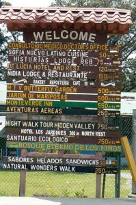 Welcome sign in Monteverde