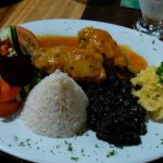 Usual lunch of beans, chicken and rice