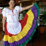 Colorful waitress costume