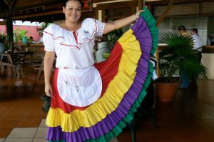 Colorful waitress costume