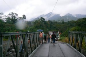 Across this bridge is a viewing point of the volcano