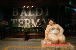 Fuzzy photo of entrance to Baldi Thermal Baths near the