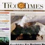 Costa Rican newspaper photo of volcanic activity