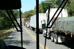 Nearing the border crossing between Costa Rica and Nicaragua