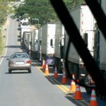 Bypassing long truck lines waiting for customs