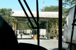 Approaching customs crossing in Costa Rica on NIcaragua border