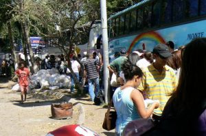 Waiting at customs crossing on NIcaragua border