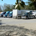 Trucks wait for days to cross the border