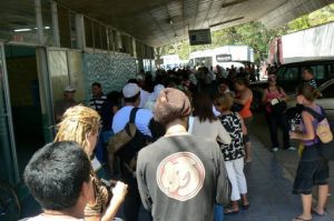 Waiting at customs crossing on NIcaragua border