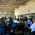Waiting at customs crossing on NIcaragua border; money changer is