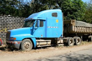 Some trucks appear to be abandoned