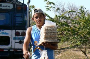 At every stop food vendors offer goods