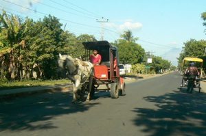 Local taxis in San Jorge on the edge of Lake