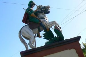 Statue of St George slaying the dragon