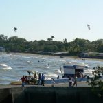 Para-sailing along the lake front