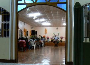 Evangelical church service in Moyogalpa village