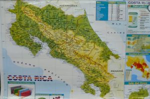 Map of Costa Rica. Coco Beach is on the northwest