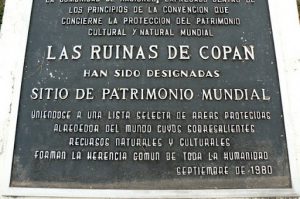 Commemorative plaque for the Copan world heritage site