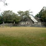 Some ruins are partially covered during ongoing restoration