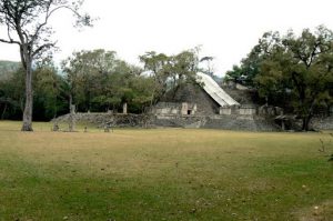 Some ruins are partially covered during ongoing restoration