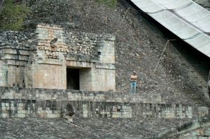 Guard overlooking the huge ball court