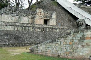 Guard overlooking the huge ball court