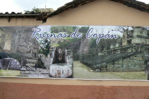 Roadside banner for the ruins