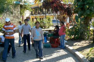 Local kids in Central Plaza