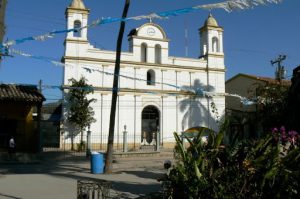 Town of Copan main church on the central plaza