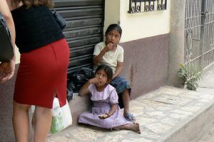 Little girls watching older girls