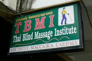 Jomthien Beach massage parlor, given by blind people