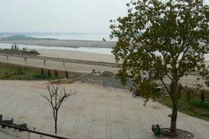 View of Mekong River with new promenade walkway