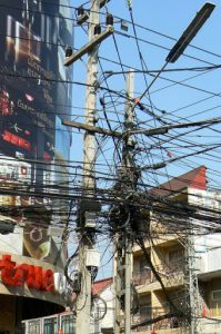 Tangle of electric lines
