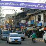 Busy street with modern cars