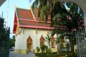 Temple with multiple-layered roof