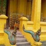 Temple naga serpents guarding against evil spirits