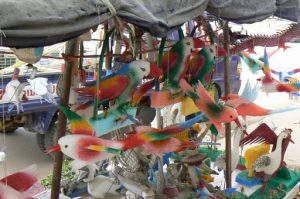 Wooden souvenir birds for sale