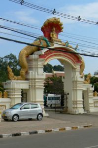 Naga serpent protects entry to a temple