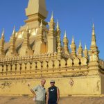 Richard and Michael at Pha That Luang national monument in