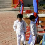 Boys waiting for blessing ceremony