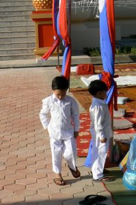 Boys waiting for blessing ceremony