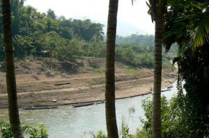 The Nam Khan River joins the Mekong River in Luang