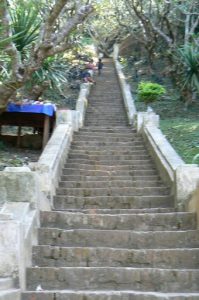 Stairs up to Phou Si hill and shrine