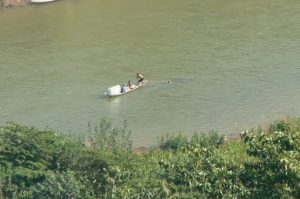 Fishing in Nam Khan River (cleaner than Mekong)