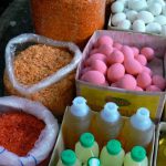 Colorful food goods for sale