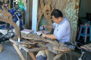 Hand carving wooden decorations