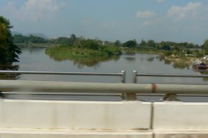 The Mae Kok River runs through Chiang Rai, flowing from